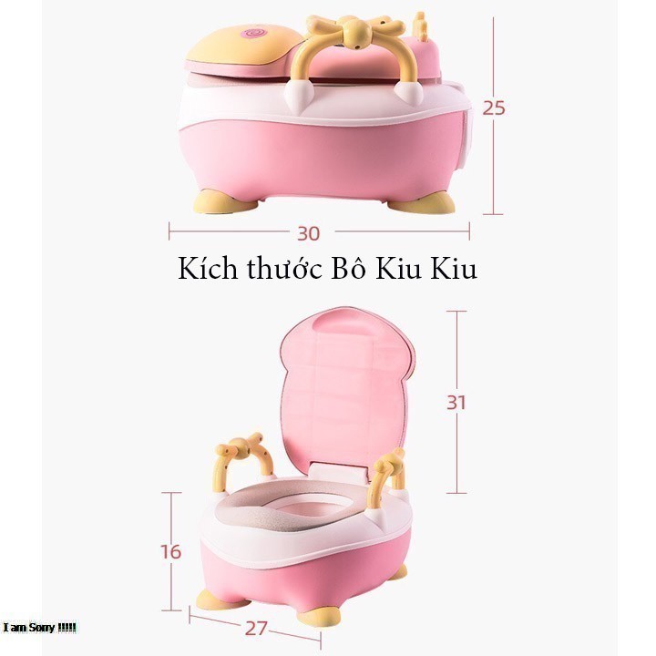 Bồn cầu mini bô vệ sinh cho bé đa năng kèm đệm lót Tặng Cọ Rửa bé từ 6 tháng tuổi
