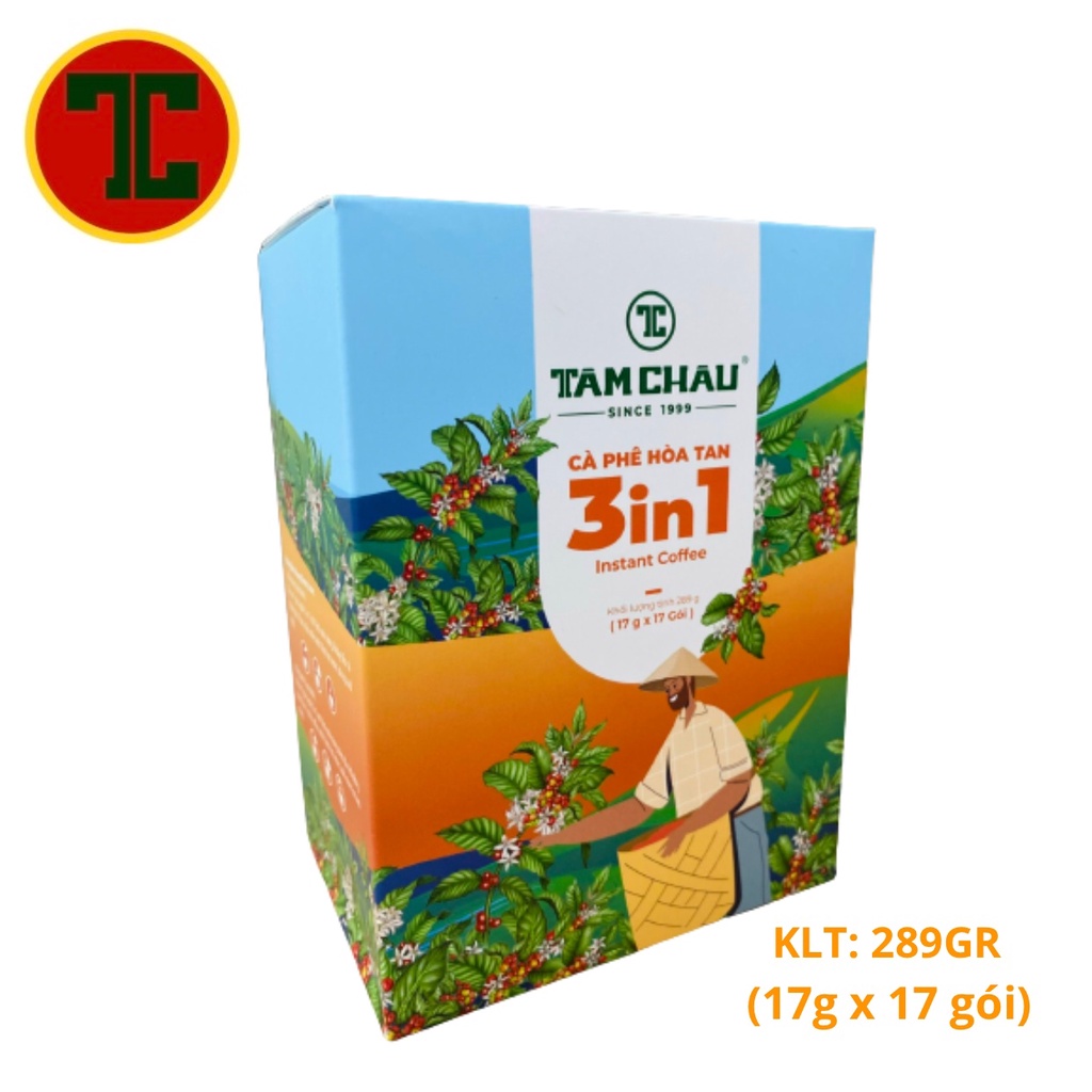 Cà Phê Hòa Tan Tâm Châu 3 in 1 Hộp 289Gr