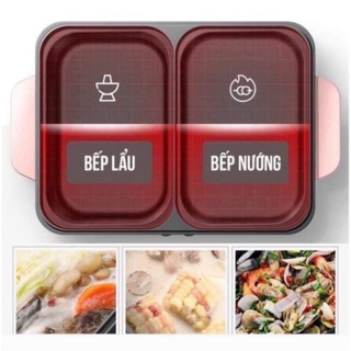 Bếp lẩu nướng 2 ngăn Hàn Quốc, Nồi lẩu 2 in 1 siêu chống dính đa năng_Bảo hành chính hãng 6 tháng