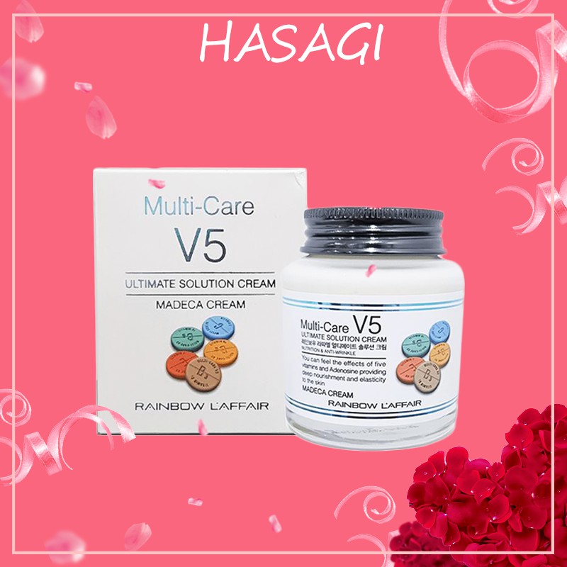 Kem dưỡng trắng, ngừa mụn, mờ thâm nám Rainbow L'affair Multi - care V5 Madeca 90 ml