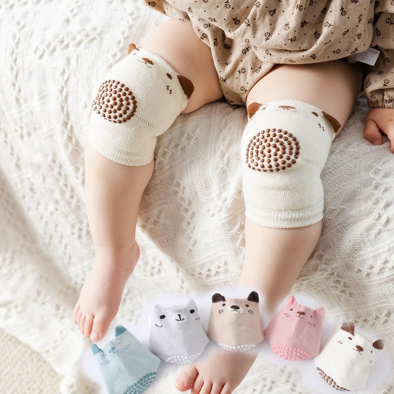 Đệm Bảo Vệ Đầu Gối/ Khuỷu Tay Chất Liệu Cotton Mềm Mại Co Giãn Chống Trượt Giữ Ấm Dành Cho Bé Sơ Sinh