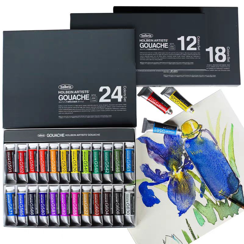 |ORDER| HOLBEIN ARTIST'S GOUACHE - SET 5 / 12 / 18/ 24 MÀU GOUACHE HOLBEIN HẠNG HỌA SĨ