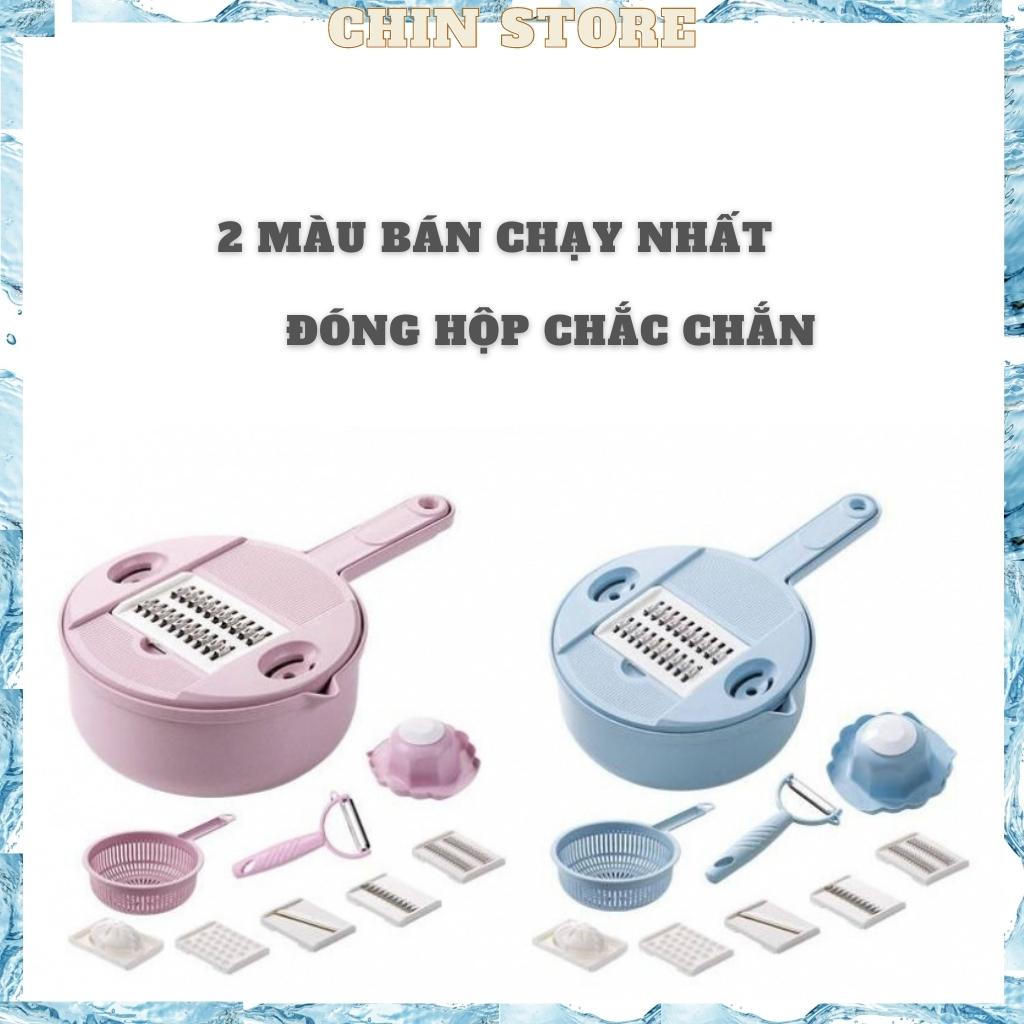 Rổ bào rau củ đa năng nhà bếp có khay chứa cao cấp bằng nhựa lúa mạch