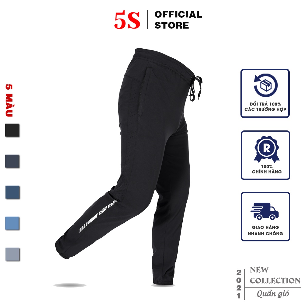 Quần Thể Thao Nam Jogger 5S (5 Màu), Vải Gió Mềm Nhẹ, Ống Suông, Vận Động Thoải Mái (QGD21014)