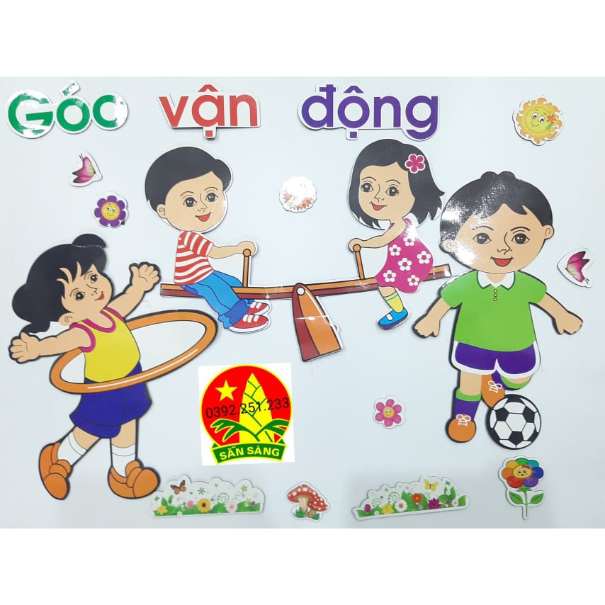 Tranh Góc Mầm Non 9 Chủ Đề Bé Yêu Thiên Nhiên Bé Vận Động ... [Ảnh Thật+ Xốp đẹp + Tặng Keo]