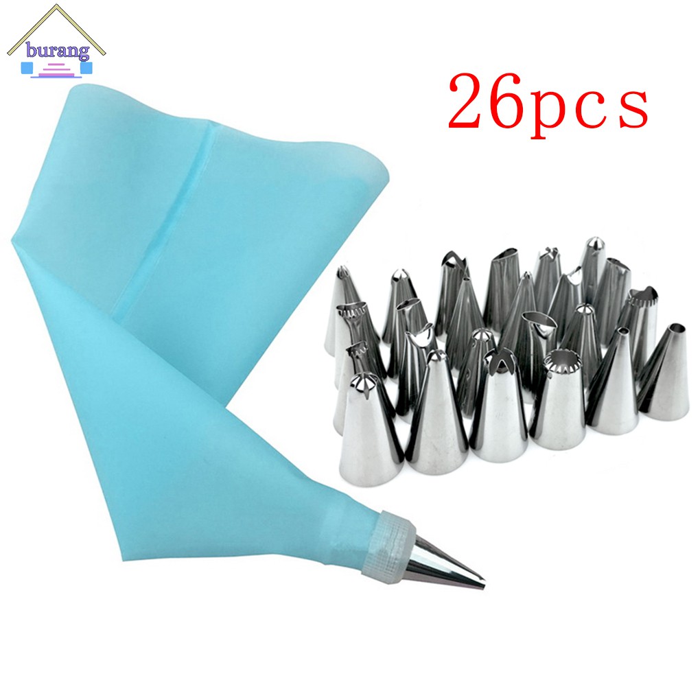Set 26 đầu bắt kem trang trí cho bánh bằng thép không gỉ tiện dụng