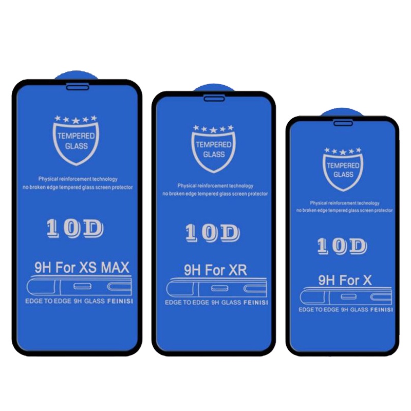 Inventory Kính Cường Lực 10d Toàn Màn Hình Cho iphone 14 pro max 13 mini 12 11 xr x 8 7 6 plus se2020