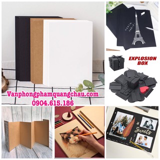 Giấy A4 scrapbook, album, thiệp màu nâu đỏ, đen, trắng (định lượng 400gsm) - Set 10 tờ
