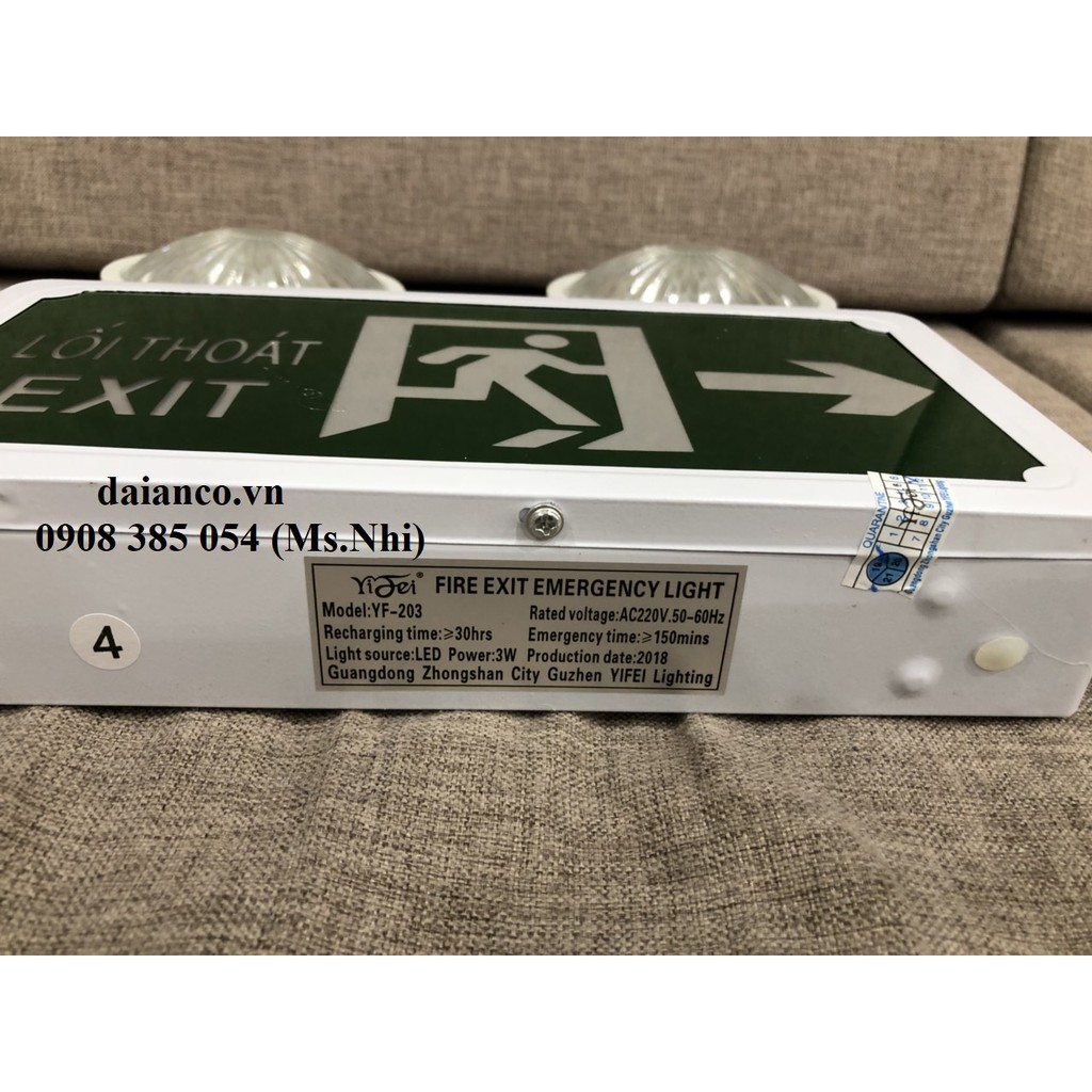 Đèn Chiếu Sáng Sự Cố Kết Hợp Biển Chỉ Dẫn Thoát Nạn Chỉ Phải YF-203