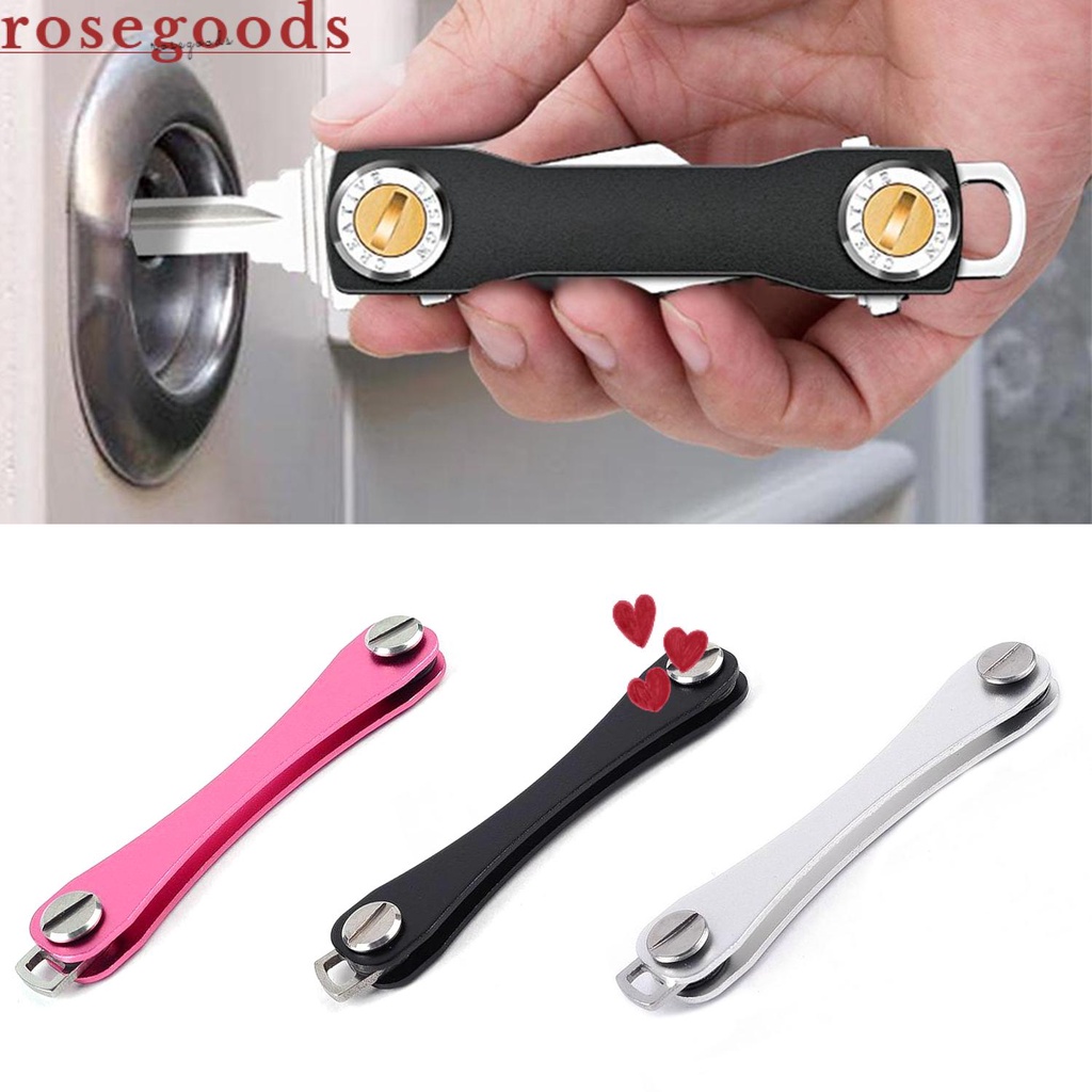 ☆Hoa Hồng☆ Vòng Kẹp EDC Mini Bằng Kim Loại Thông Minh Đa Màu Sắc Sắp Xếp Chìa Khóa Trang Trí Nhà Cửa