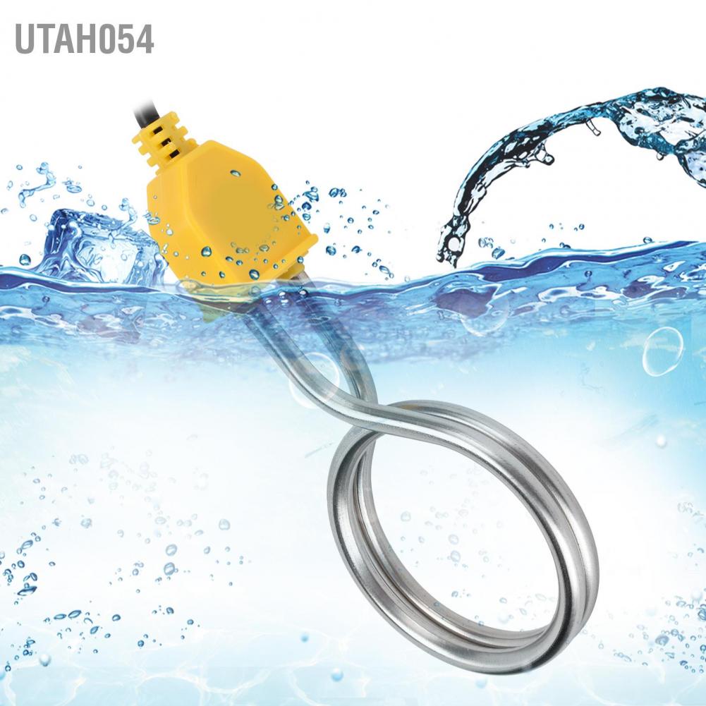 Utah054 1200W Stainless Steel Immersion Heater Portable Boiler Water Heating Rod for Home Travel