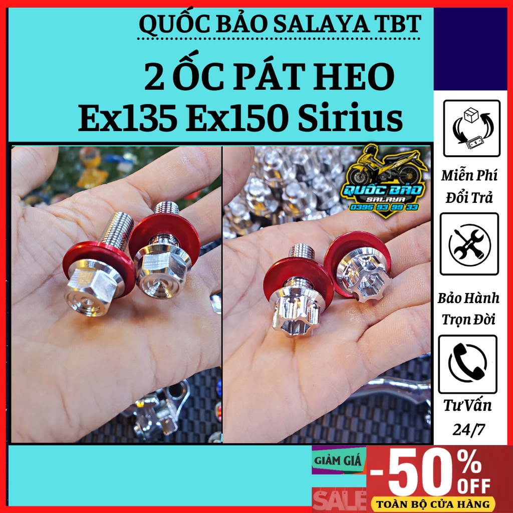 Ốc bát heo trước TBT 10x23 cho yamaha inox 304 kèm long đền đỏ mẫu v1 v2 bảo hành trọn đời