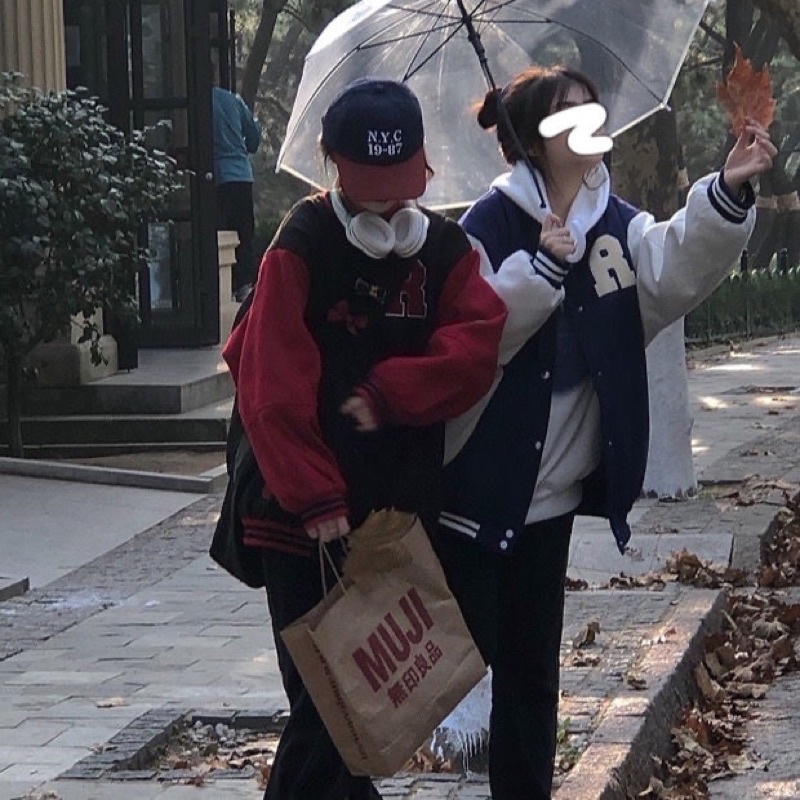 Áo Khoác Bomber varsity Jacket Nỉ Bông Form Rộng Thêu Hình