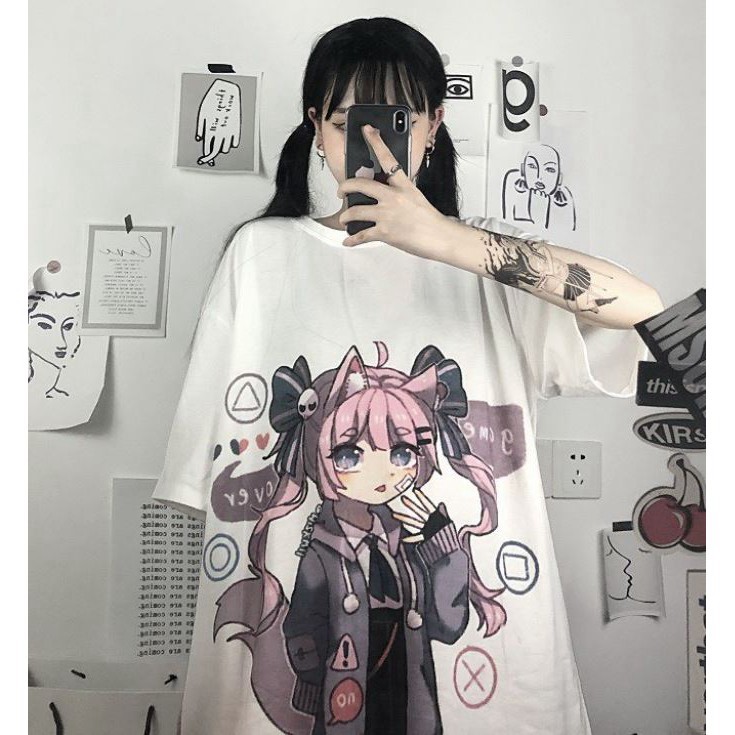 Áo thun tay lỡ Unisex, áo phông form rộng M412 LK SHOP