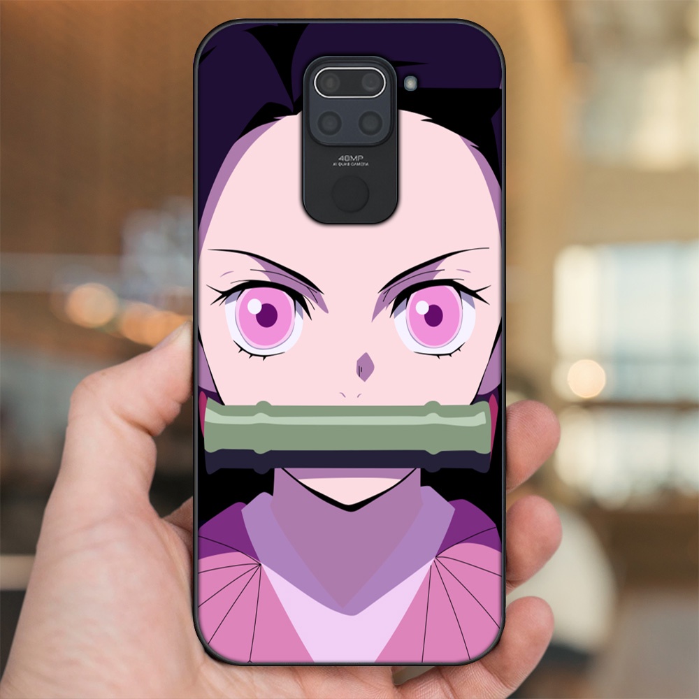 Ốp lưng Xiaomi Redmi Note 9 viền đen in hình Nezuko Kimetsu no Yaiba