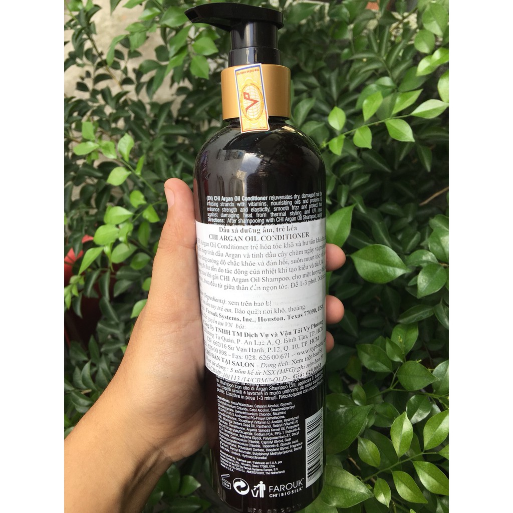 #Chi_USA_Chính_Hãng_100% Dầu xả dưỡng ẩm, trẻ hóa CHI Argan Plus Moringa Oil Conditioner 340ml