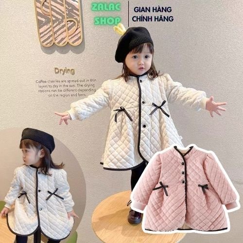 Áo khoác bé gái, áo khoác dáng dài phong cách Hàn Quốc dành cho bé yêu ZalacKids size từ 8 đến 16kg