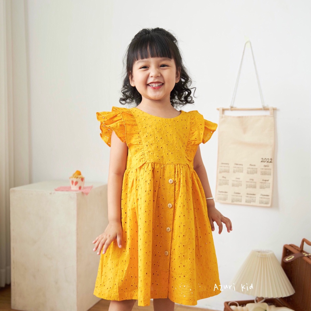 Đầm xô đục lỗ đính cúc size 12 - 36 kg