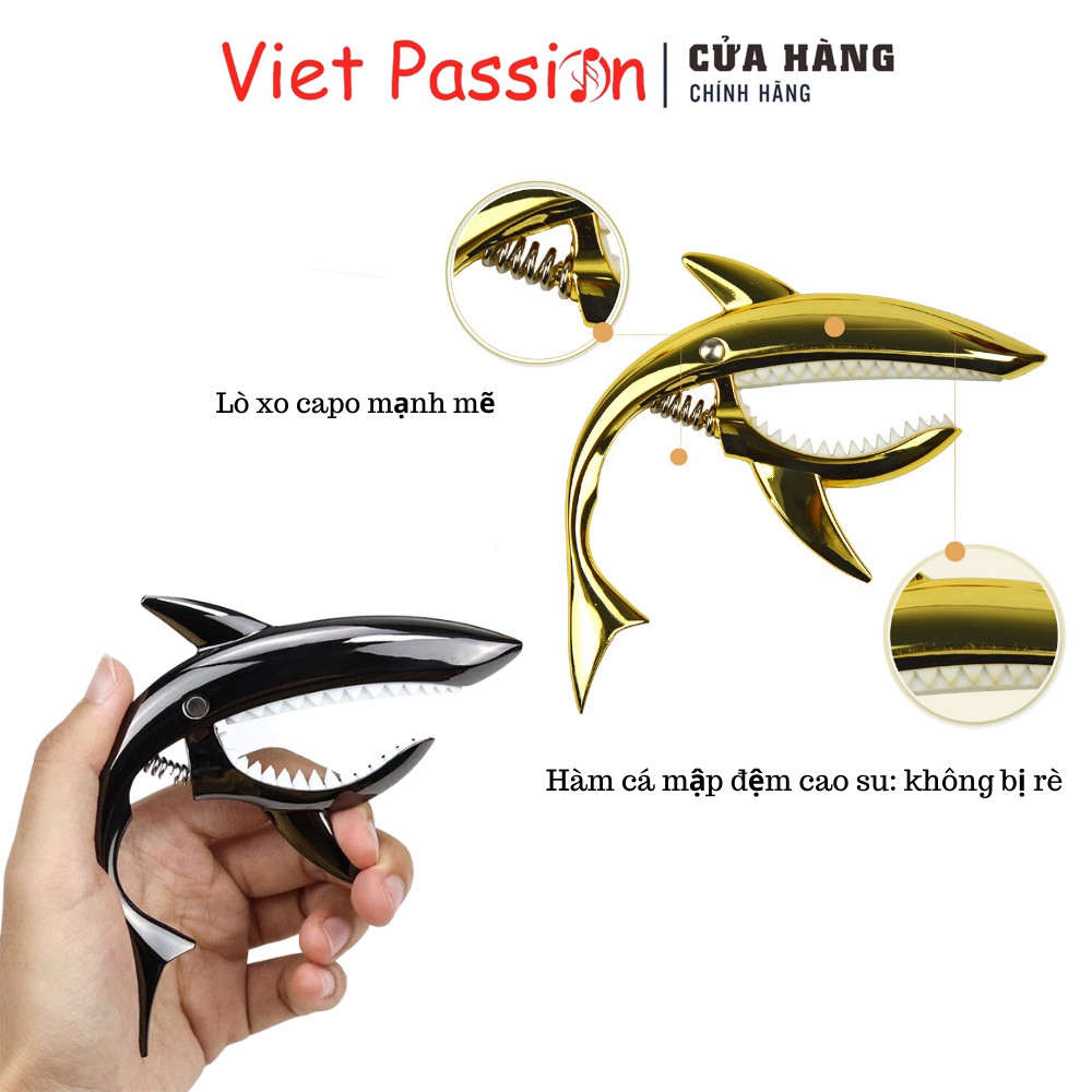 Capo guitar cá mập VietPassion cao cấp dành cho đàn ghita classic, acoustic