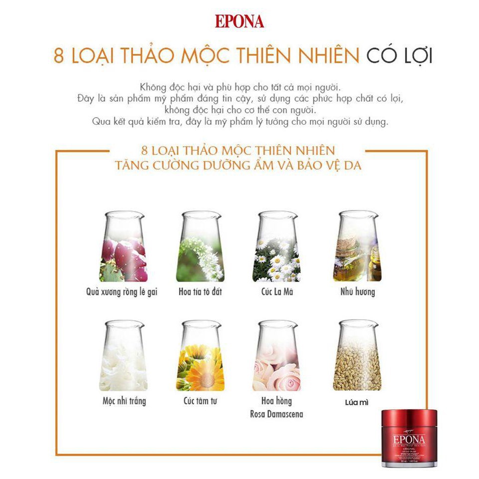 [EPONA ĐỎ] Kem Dưỡng Da Đa Năng EPONA All In One Chiết Xuất Dầu Ngựa Chống Lão Hóa, Dưỡng Sáng Da 50ml | BigBuy360 - bigbuy360.vn