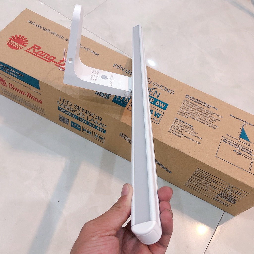 Đèn Led Chiếu Gương cảm biến Rạng Đông, thích hợp gắn bàn trang điểm, soi tranh hoặc gương phòng tắm