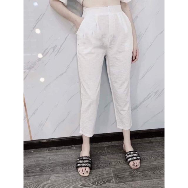 Quần baggy nữ chất đũi khuy cao cấp kèm ảnh thật BH 1