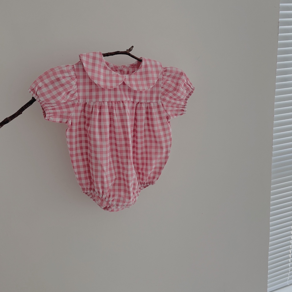 Bộ Áo Liền Quần Tay Ngắn Chất Liệu Cotton In Họa Tiết Hoa Thời Trang Mùa Hè Cho Bé Gái 0-2 Tuổi