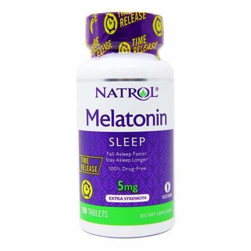 Viên uống Natrol Melatonin 5mg điều hòa giấc ngủ 100 viên