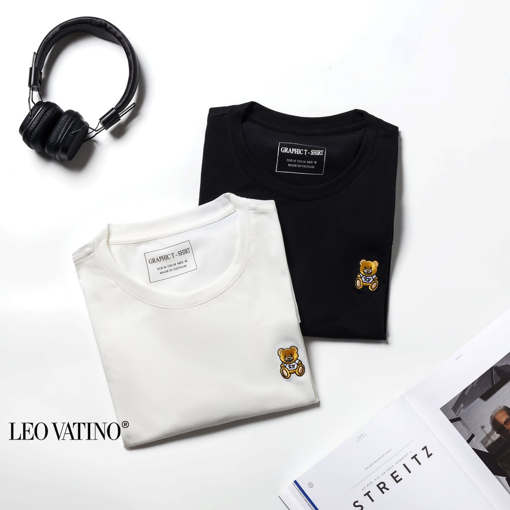 Áo thun nam Leo Vatino Cotton co giãn 4 chiều thêu Gấu Teddy cổ tròn tay ngắn APGP15 | BigBuy360 - bigbuy360.vn