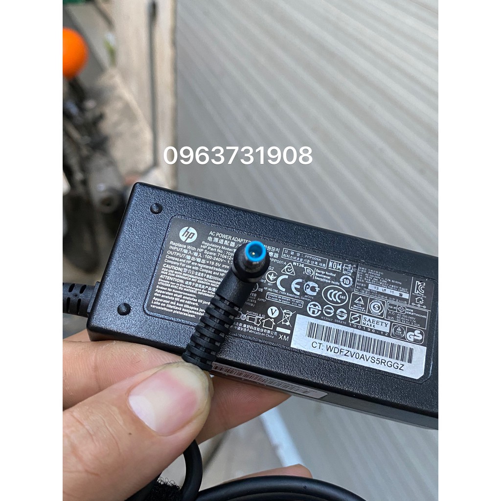 Sạc laptop HP 19.5V-3.33A 65W chân xanh (xịn) chính hãng Hp