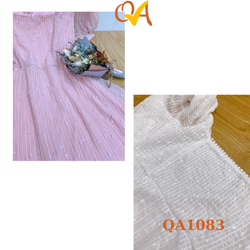 Váy công sở, dạo phố, đầm dự tiệc Quocanh, chất vải kim tuyến cao cấp, phối ren 2 lớp siêu đẹp