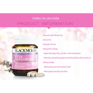 Bill Úc - Blackmores_Vitex_Angus_Castus_40_viên_giảm_các_triệu_chứng_của_hội_chứng_tiền_kinh_nguyệt