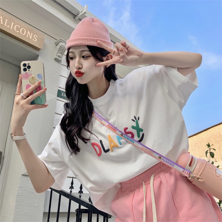 Áo thun tay lỡ JUST FINE DLAMSX ACFLAW ❤️ Áo phông oversize form rộng unisex  nam nữ - A09 - Happy Style