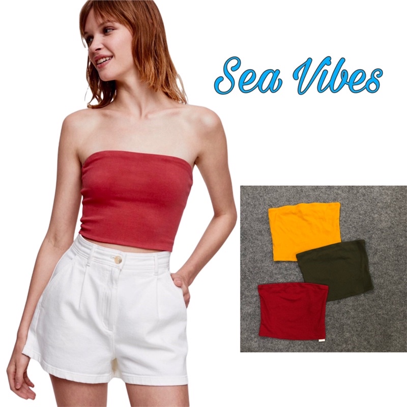 Áo Quây Nữ Áo Ống Co Giãn Cotton Thun Gân Hàng Xuất xịn