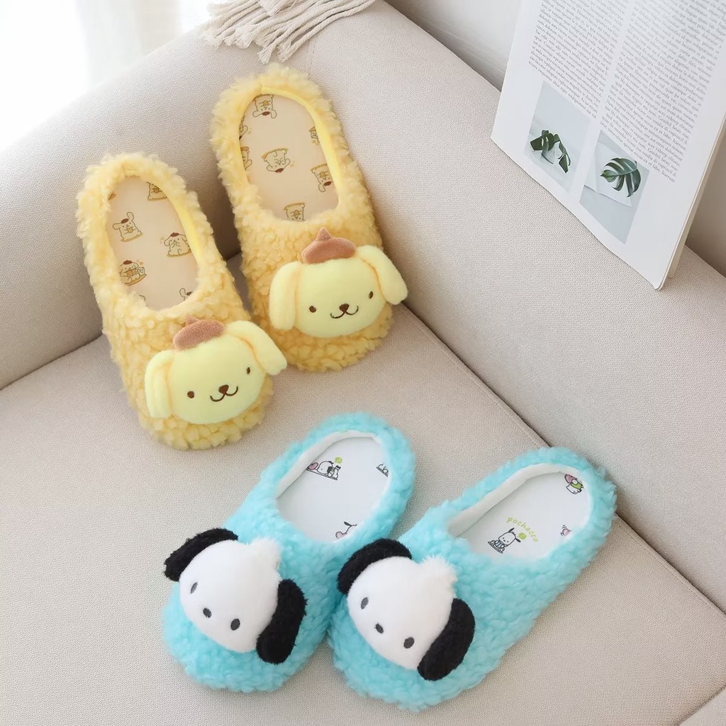 Sanrio Dép Bông Đi Trong Nhà Chống Trượt Hình Cinnamoroll Kuromi Pochacco KT Melody Purin