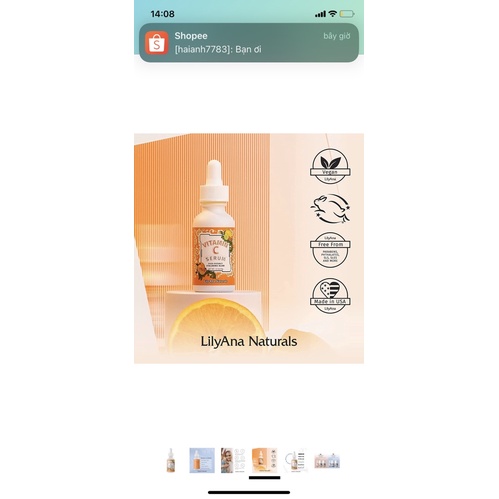 Serum trắng da mờ thâm vitamin C LilyAna Naturals 30ml USA