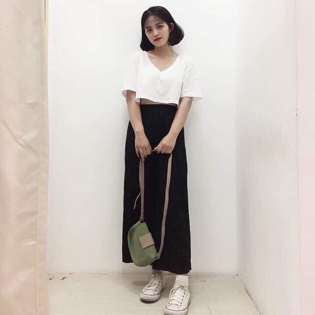 Áo Crotop Cổ Tim FROM RỘNG Thời Trang Cho Bạn Nữ Thời Trang Nữ Anna | BigBuy360 - bigbuy360.vn