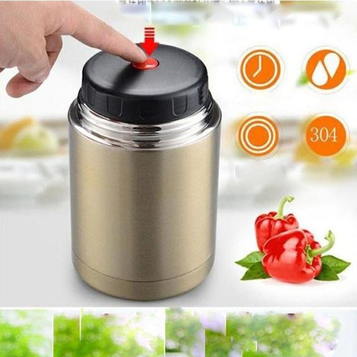 [Xả kho + free ship] Bình Ủ Cháo Cao Cấp Có Quai Xách Rút Gọn 1000ml,Tiện Dụng Với Thời Gian Giữ Ấm Lâu