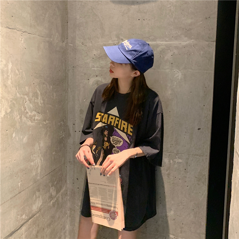 Áo Thun Thời Trang Tay Ngắn In Chữ Phong Cách Hàn Quốc Cá Tính