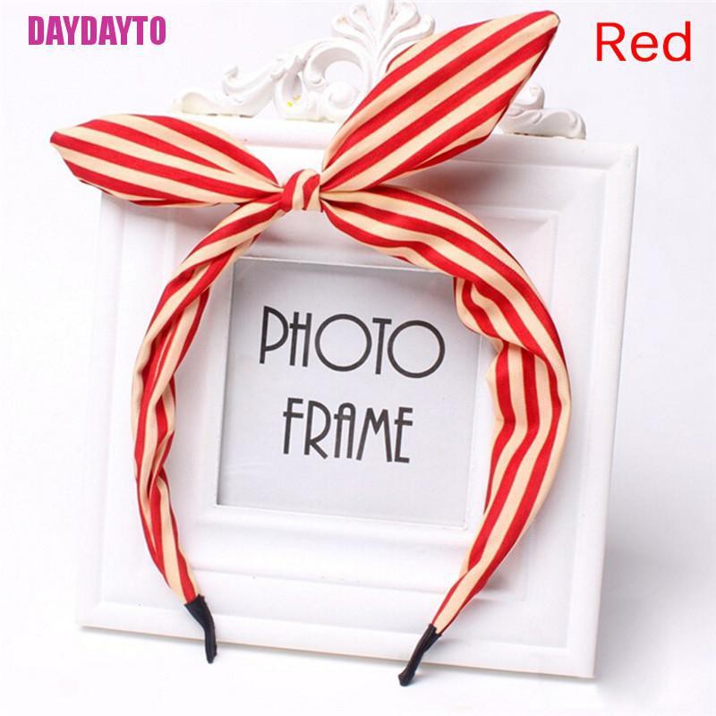 Băng Đô Cài Tóc Thắt Nơ In Họa Tiết Hoa &amp; Bướm Bằng Vải