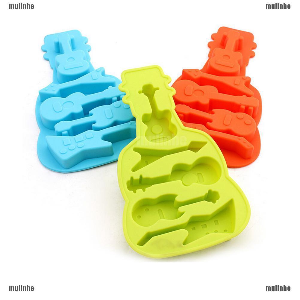 Mul❤ Khuôn Làm Bánh Chất Liệu Silicone Hình Cây Đàn Ghita