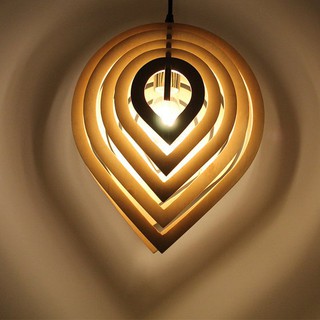 Đèn gỗ hình giọt nước DG058 - Đèn gỗ trang trí nhà cửa, quá cafe, nhà hàng