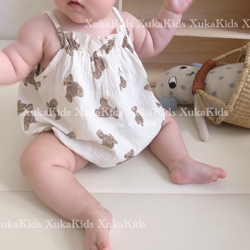 Quần Áo Trẻ Em [Jenny] Quần Áo Gấu Nâu Bodysuit + Váy + Quần + Chăn Gấu Nâu cho bé