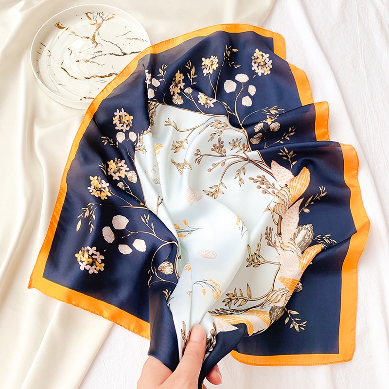 Khăn Choàng Cổ Vuông Giả Lụa In Họa Tiết Mới 70CM (27.5*27.5 Inches) WJ1026-104