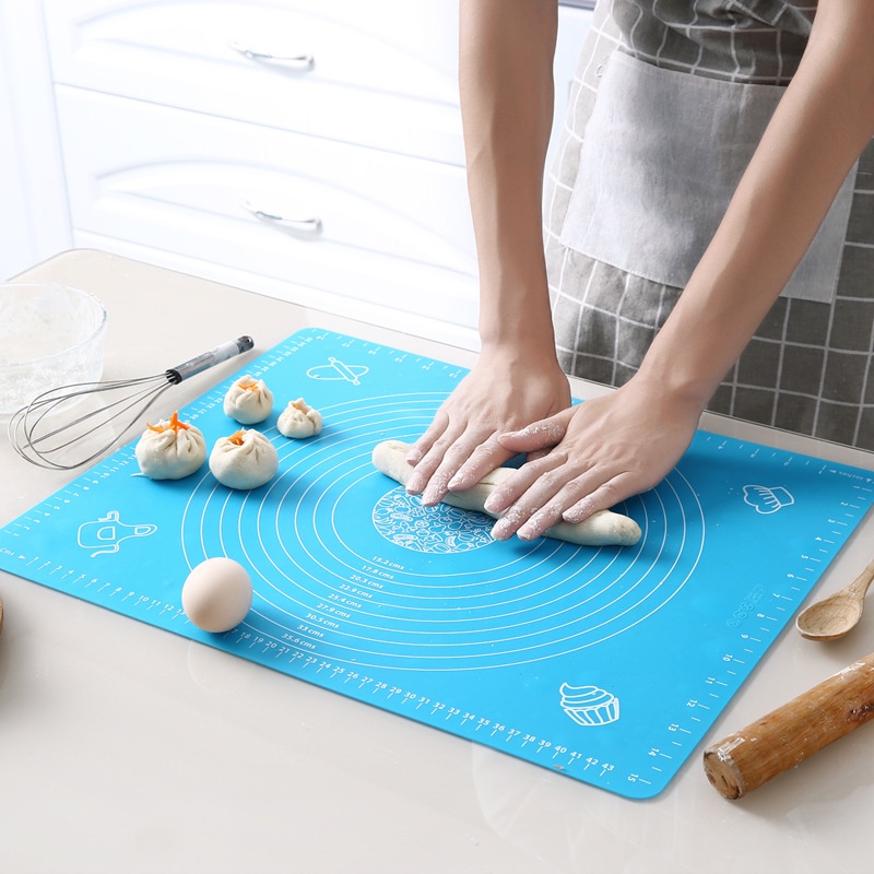 Thảm Silicon Nhào Bột, Tấm Lót Cán Bột Chống Dính Chuyên Dụng Tiện Lợi - Có Thang Đo Tiện Dụng