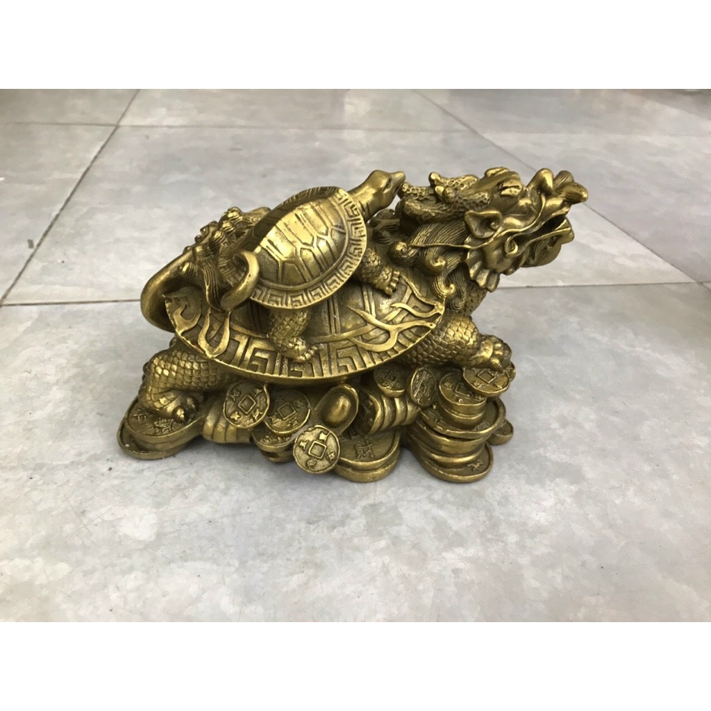 Long Quy Rùa Cõng Con Trấn Trạch Trừ Ta Hóa Sát Vật Phẩm Phong Thủy bằng đồng