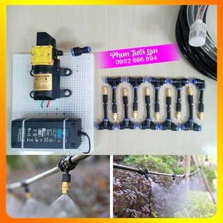 Máy phun sương tưới cây béc phun sương đồng làm mát tưới lan cây cảnh