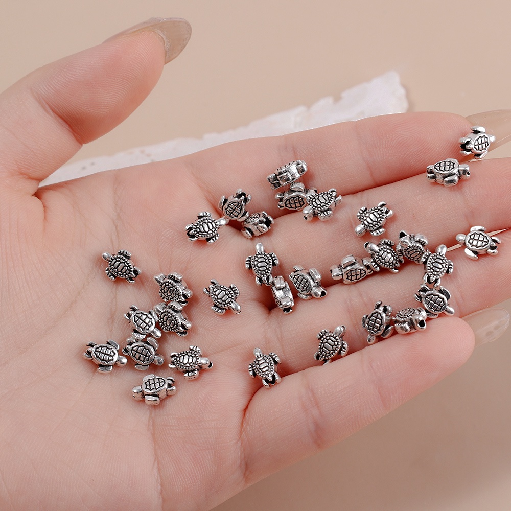 Set 80 Hạt Xâu Chuỗi 9mm Hình Rùa Biển Làm Trang Sức