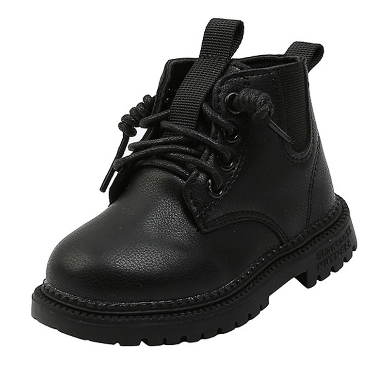 Toddler Kids Martin Boots New Fashion Boys Girls Black Leather Boots Shoes British Style Single Shoes