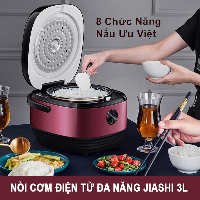 Nồi chống dính thông minh 3L-8 chức năng nấu (nấu cháo, soup, hầm, sữa chua)-cho 3-6 người ăn-lòng nồi chống dính, noi com dien sinh viên, gia đình